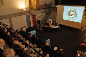 Vendredi 13 mai, 3ème conférence de presse à la Maison de la Culture Le Corbusier à Firminy : présentation du programme de la première édition devant un public nombreux et conquis